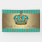 Turquoise Blue Gold Crown Prince Baby Shower