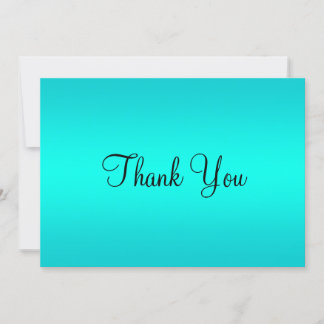 Turquoise Blue Gradient Thank You Card