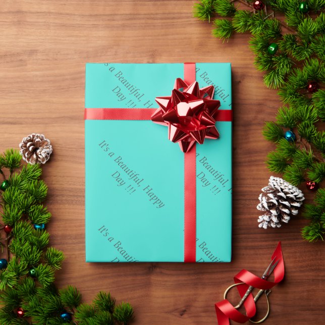 Turquoise Blue Green 40E0D0 - Custom or Keep Blank Wrapping Paper (Holiday Gift)