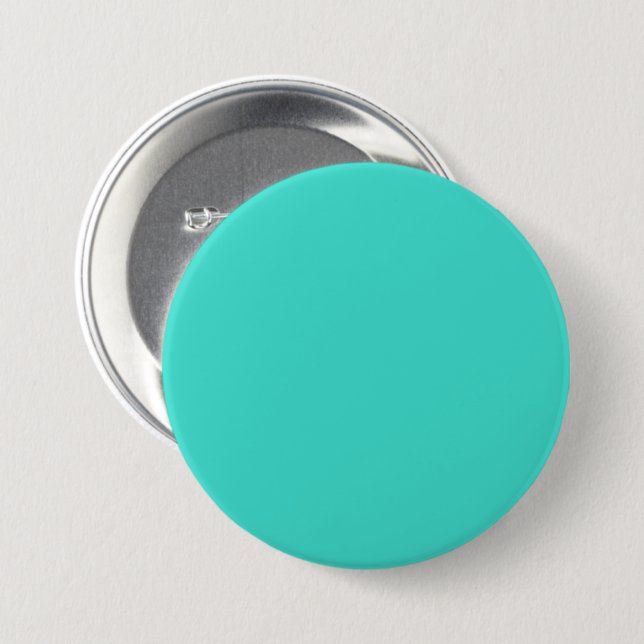 Turquoise Blue Green 40E0D0 - Option to Add Name 7.5 Cm Round Badge (Front & Back)