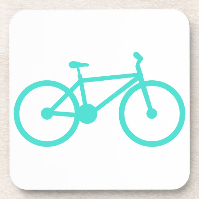 Turquoise; Blue Green Bicycle Coaster (Front)