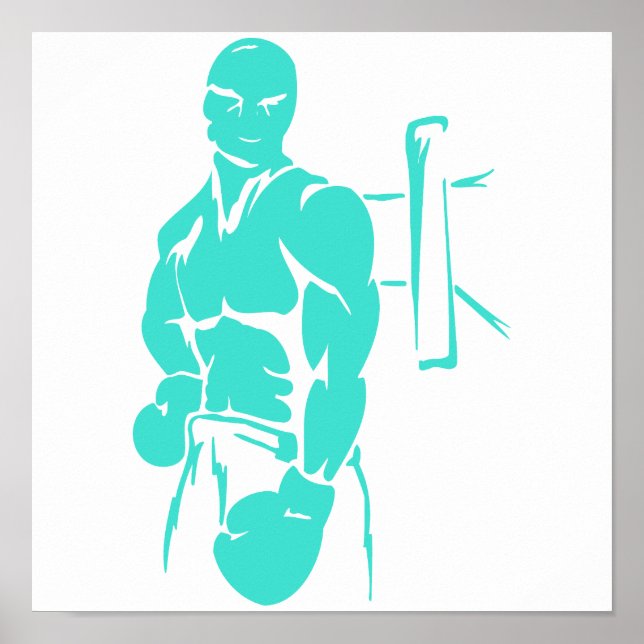 Turquoise; Blue Green Boxing Poster (Front)