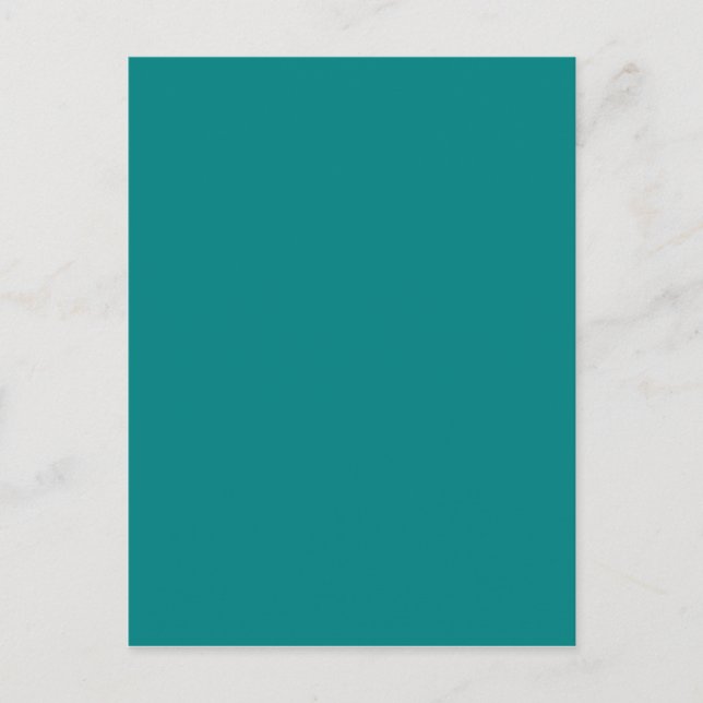 Turquoise Blue-Green Custom Design Colour Only Postcard (Front)