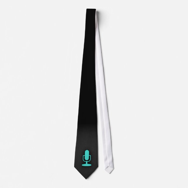 Turquoise, Blue-Green Microphone Tie (Front)