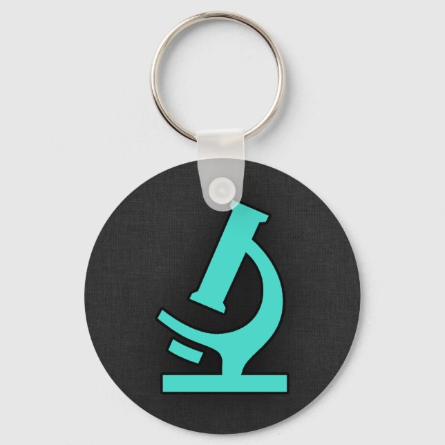 Turquoise; Blue Green Microscope Key Ring (Front)