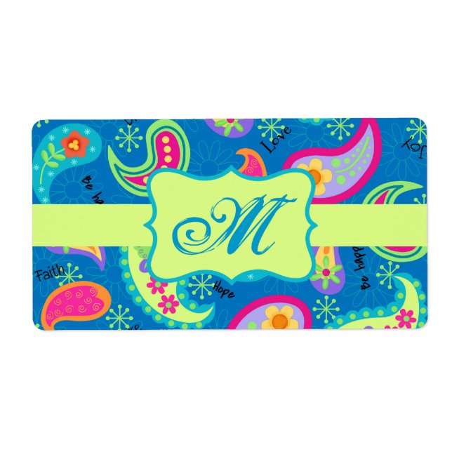 Turquoise Blue Green Modern Paisley Pattern (Front)