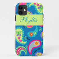Turquoise Blue Green Modern Paisley Pattern Name