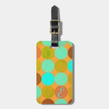 Turquoise Blue Green & Orange Circles Monogram