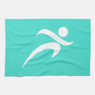 Turquoise; Blue Green Running Tea Towel