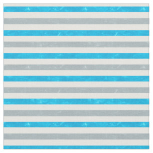 Turquoise Blue Grey White Stripes Fabric
