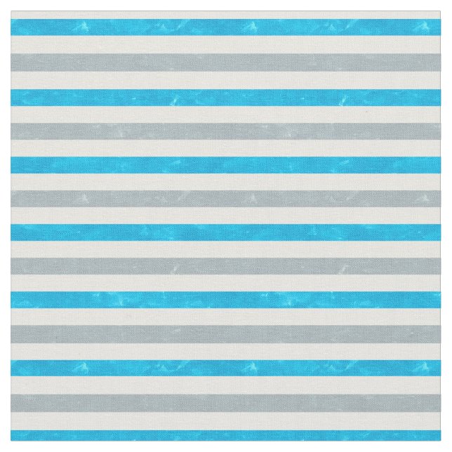 Turquoise Blue Grey White Stripes Fabric (Close Up)