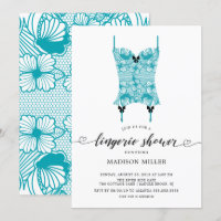 Turquoise Blue Lace Corset Bridal Lingerie Shower