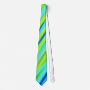 Turquoise Blue Lime Abstract Stripes Tie