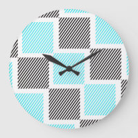 Turquoise Blue Line Squares 