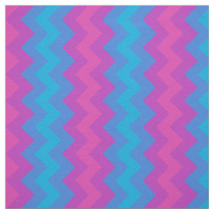 Turquoise, Blue, Magenta, Purple Chevron Pattern Fabric