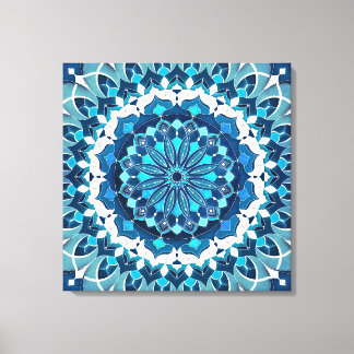 Turquoise Blue Mandala  Canvas Print