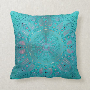 Turquoise Blue Mandala Cushion