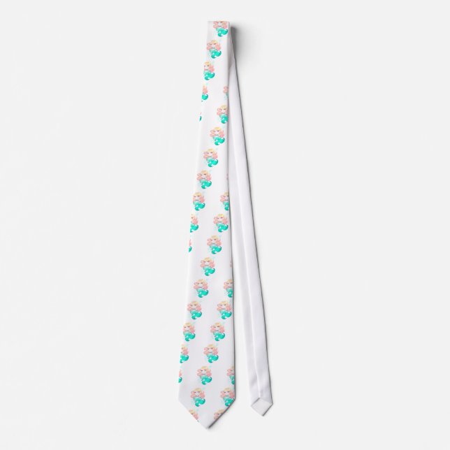 Turquoise Blue Mermaid Tie (Front)