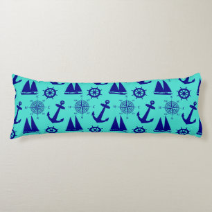 Turquoise Blue Nautical Coastal Boating Body Cushion