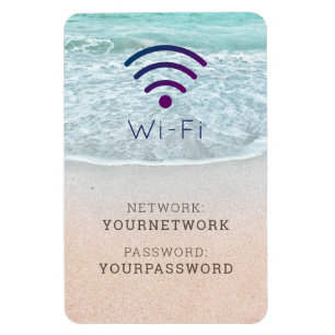 Turquoise Blue Ocean Beach Wi-Fi Sign Magnet