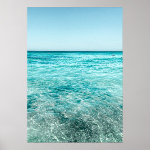 Turquoise Blue Ocean Photography Poster