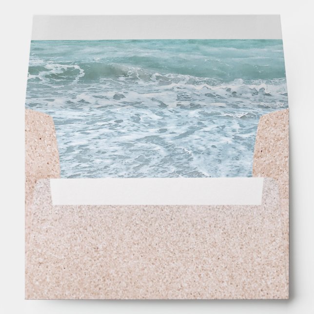 Turquoise Blue Ocean Sandy Beach Envelope (Back (Bottom))