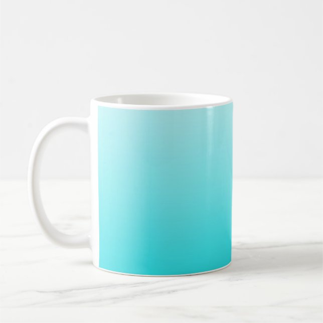 Turquoise blue ombre coffee mug. mug (Left)
