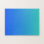 Turquoise Blue Ombre Jigsaw Puzzle<br><div class="desc">Simple,  plain blue and turquoise ombre background. You can add a personalised message. Add a photo to this popular gradient design.</div>