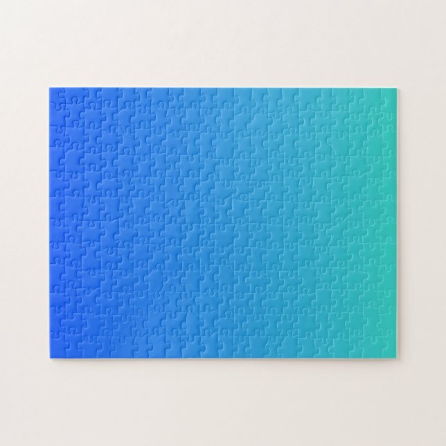 Turquoise Blue Ombre Jigsaw Puzzle (Horizontal)