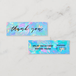 turquoise blue opal gemstone  mini business card