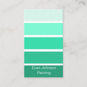Turquoise Blue Paint Sample Business Card