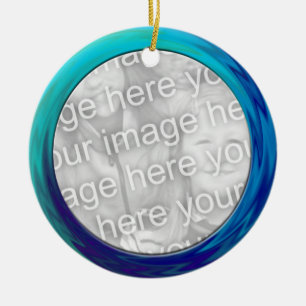 turquoise blue photo frame ceramic tree decoration