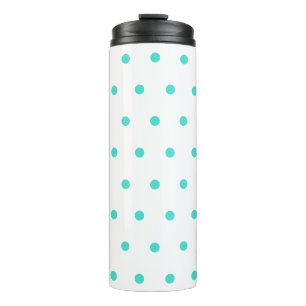 Turquoise Blue Polka Dots Thermal Tumbler