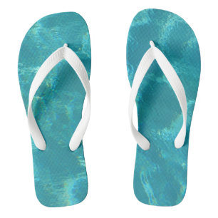 Turquoise Blue Pool Water Flip Flops