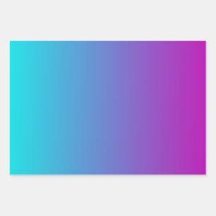Turquoise Blue Purple Gradient Wrapping Paper Sheet