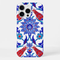 Turquoise Blue Red Ancient Turkish Floral Tile