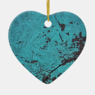 Turquoise Blue Rusted Ceramic Tree Decoration
