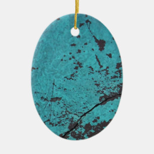 Turquoise Blue Rusted Ceramic Tree Decoration