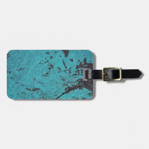 Turquoise Blue Rusted Luggage Tag