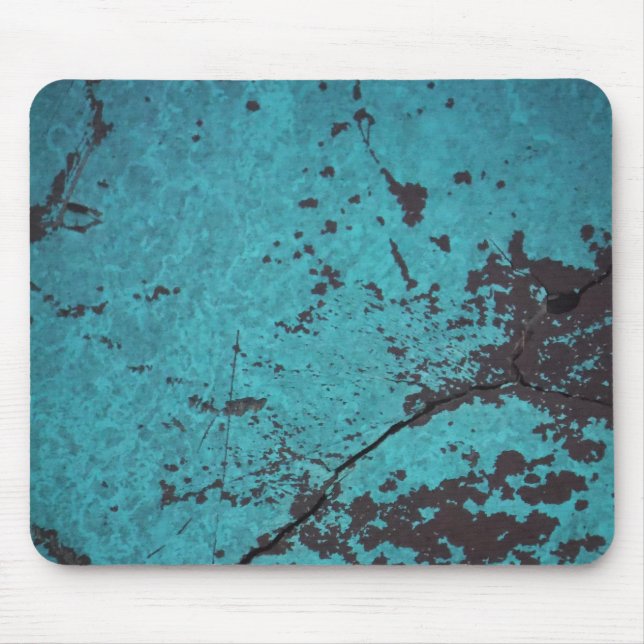 Turquoise Blue Rusted Mouse Mat (Front)