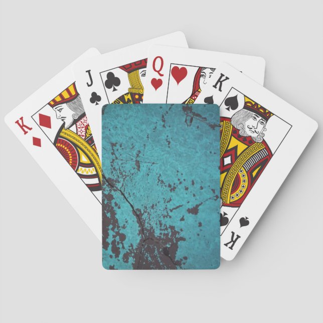 Turquoise Blue Rusted Playing Cards (Back)