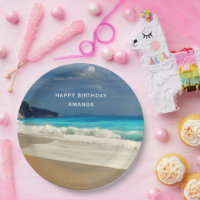 Turquoise Blue Sea Beach Photo Happy Birthday