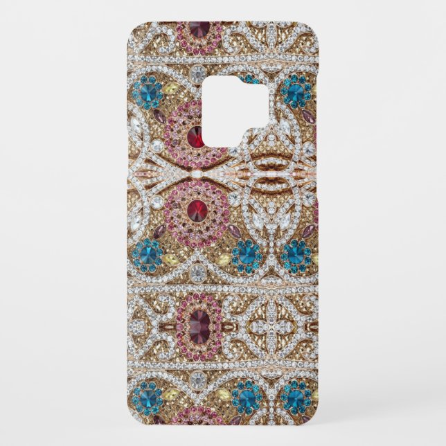 turquoise blue silver gold burgundy pink bohemian Case-Mate samsung galaxy case (Back)