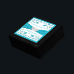Turquoise Blue, Silver Two Hearts Became One Gift Box<br><div class="desc">This pretty wooden trinket box with a ceramic tile in the lid would be a lovely way to thank your Bridesmaids and give them a lasting keepsake of your special day, or get one for yourself to hold your special wedding day jewellery in. It coordinates with the turquoise blue and...</div>