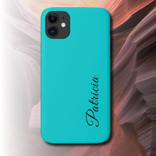 Turquoise Blue Solid Colour Minimalist Elegant Nam iPhone 11 Case