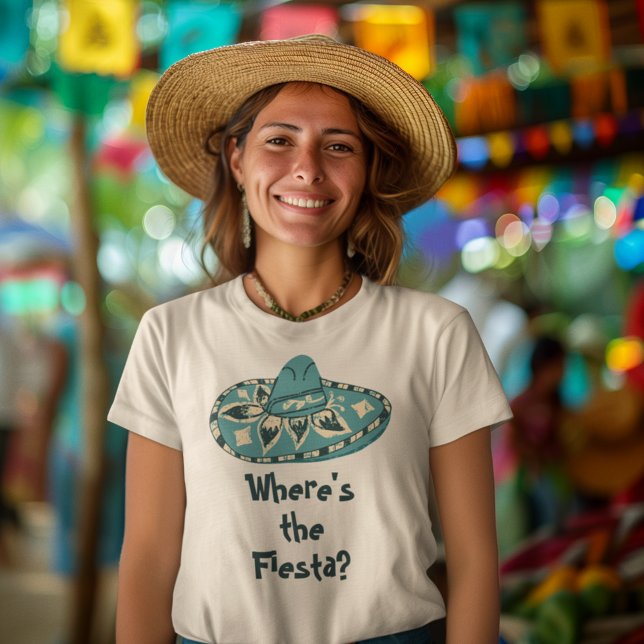 Turquoise Blue Sombero Custom Slogan Graphic T-Shirt (Creator Uploaded)