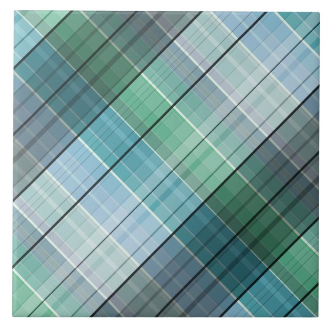 Turquoise blue tartan tile (Front)