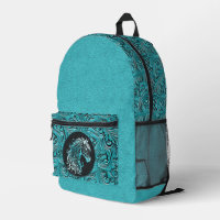 Turquoise blue tooled leather horse head cowgirl