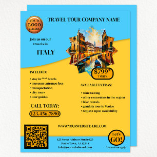Turquoise Blue Travel Template Flyer