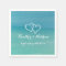 Turquoise blue watercolor painting wedding napkins